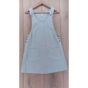 Rylee + Cru Striped Pinafore Jumper Dress Cotton Linen Size Women's XS